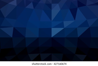 Dark blue polygonal illustration, which consist of triangles. Triangular design for your business. Creative geometric background in Origami style with gradient.