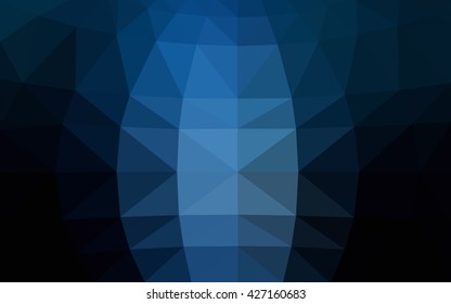 Dark blue polygonal illustration, which consist of triangles. Triangular design for your business. Creative geometric background in Origami style with gradient.