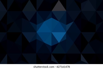 Dark blue polygonal illustration, which consist of triangles. Geometric background in Origami style with gradient. Triangular design for your business.