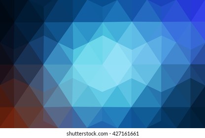 Dark blue polygonal illustration, which consist of triangles. Geometric background in Origami style with gradient. Triangular design for your business.