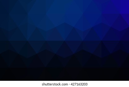 Dark blue polygonal illustration, which consist of triangles. Geometric background in Origami style with gradient. Triangular design for your business.
