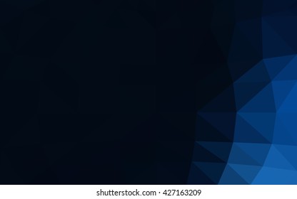 Dark blue polygonal illustration, which consist of triangles. Triangular design for your business. Creative geometric background in Origami style with gradient.