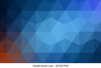 Dark blue polygonal illustration, which consist of triangles. Geometric background in Origami style with gradient. Triangular design for your business.