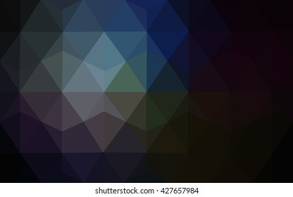 Dark blue polygonal illustration, which consist of triangles. Geometric background in Origami style with gradient. Triangular design for your business.