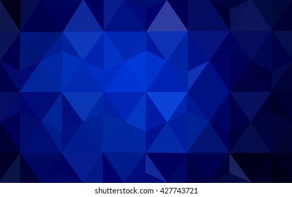 Dark blue polygonal illustration, which consist of triangles. Geometric background in Origami style with gradient. Triangular design for your business.