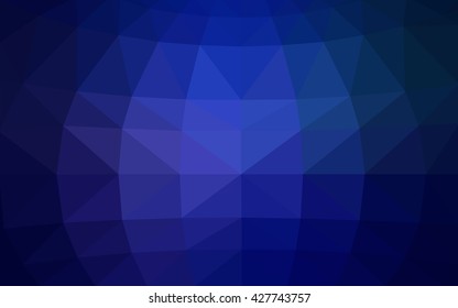 Dark blue polygonal illustration, which consist of triangles. Triangular design for your business. Creative geometric background in Origami style with gradient.