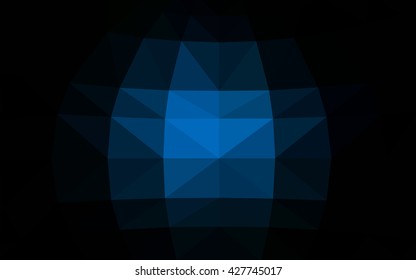 Dark blue polygonal illustration, which consist of triangles. Triangular design for your business. Creative geometric background in Origami style with gradient.