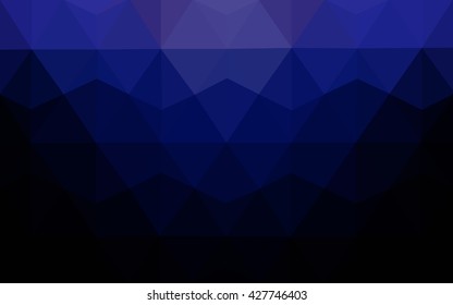Dark blue polygonal illustration, which consist of triangles. Geometric background in Origami style with gradient. Triangular design for your business.
