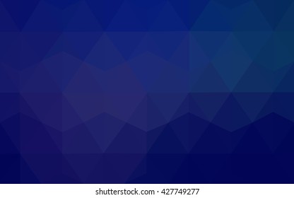 Dark blue polygonal illustration, which consist of triangles. Geometric background in Origami style with gradient. Triangular design for your business.
