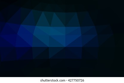 Dark blue polygonal illustration, which consist of triangles. Triangular design for your business. Creative geometric background in Origami style with gradient.