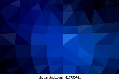 Dark blue polygonal illustration, which consist of triangles. Triangular design for your business. Creative geometric background in Origami style with gradient.
