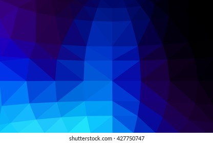 Dark blue polygonal illustration, which consist of triangles. Triangular design for your business. Creative geometric background in Origami style with gradient.
