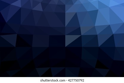Dark blue polygonal illustration, which consist of triangles. Triangular design for your business. Creative geometric background in Origami style with gradient.