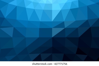 Dark blue polygonal illustration, which consist of triangles. Triangular design for your business. Creative geometric background in Origami style with gradient.