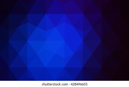 Dark blue polygonal illustration, which consist of triangles. Geometric background in Origami style with gradient. Triangular design for your business.