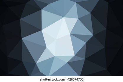 Dark blue polygonal illustration, which consist of triangles. Triangular design for your business. Creative geometric background in Origami style with gradient.