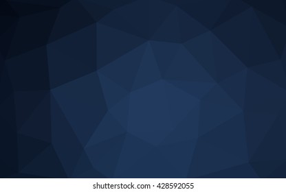 Dark blue polygonal illustration, which consist of triangles. Triangular design for your business. Creative geometric background in Origami style with gradient.