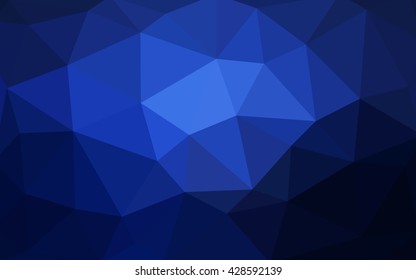 Dark blue polygonal illustration, which consist of triangles. Triangular design for your business. Creative geometric background in Origami style with gradient.
