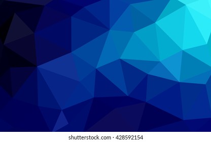 Dark blue polygonal illustration, which consist of triangles. Triangular design for your business. Creative geometric background in Origami style with gradient.