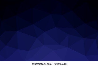 Dark blue polygonal illustration, which consist of triangles. Triangular design for your business. Creative geometric background in Origami style with gradient.