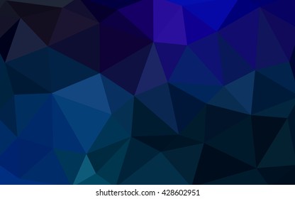 Dark blue polygonal illustration, which consist of triangles. Triangular design for your business. Creative geometric background in Origami style with gradient.