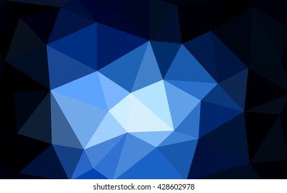 Dark blue polygonal illustration, which consist of triangles. Triangular design for your business. Creative geometric background in Origami style with gradient.