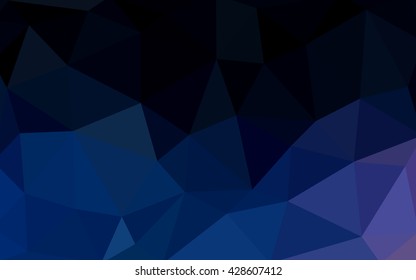 Dark blue polygonal illustration, which consist of triangles. Triangular design for your business. Creative geometric background in Origami style with gradient.