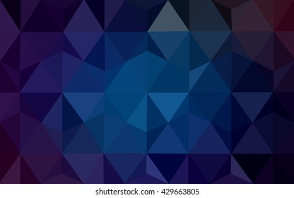 Dark blue polygonal illustration, which consist of triangles. Geometric background in Origami style with gradient. Triangular design for your business.