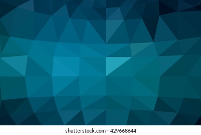 Dark blue polygonal illustration, which consist of triangles. Triangular design for your business. Creative geometric background in Origami style with gradient.