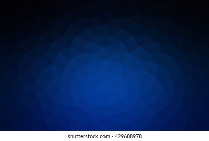 Dark blue polygonal illustration, which consist of triangles. Geometric background in Origami style with gradient. Triangular design for your business.