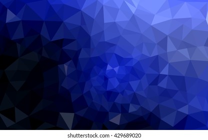 Dark blue polygonal illustration, which consist of triangles. Geometric background in Origami style with gradient. Triangular design for your business.