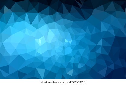 Dark blue polygonal illustration, which consist of triangles. Geometric background in Origami style with gradient. Triangular design for your business.