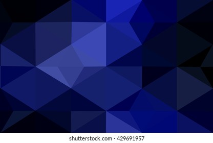 Dark blue polygonal illustration, which consist of triangles. Geometric background in Origami style with gradient. Triangular design for your business.