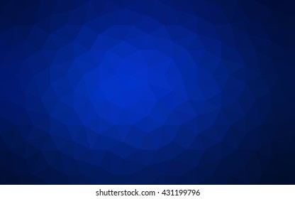 Dark blue polygonal illustration, which consist of triangles. Geometric background in Origami style with gradient. Triangular design for your business.