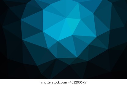 Dark blue polygonal illustration, which consist of triangles. Triangular design for your business. Creative geometric background in Origami style with gradient.