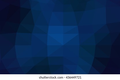 Dark blue polygonal illustration, which consist of triangles. Triangular design for your business. Creative geometric background in Origami style with gradient.
