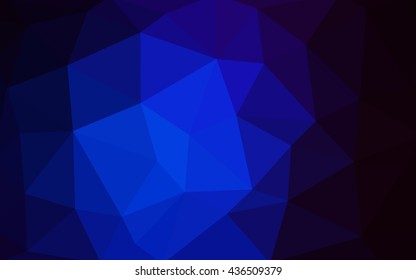 Dark blue polygonal illustration, which consist of triangles. Triangular design for your business. Creative geometric background in Origami style with gradient.