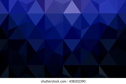 Dark blue polygonal illustration, which consist of triangles. Geometric background in Origami style with gradient. Triangular design for your business.