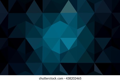 Dark blue polygonal illustration, which consist of triangles. Geometric background in Origami style with gradient. Triangular design for your business.