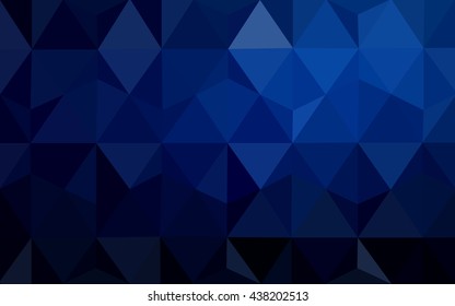 Dark blue polygonal illustration, which consist of triangles. Geometric background in Origami style with gradient. Triangular design for your business.