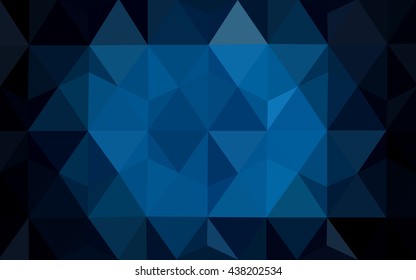 Dark blue polygonal illustration, which consist of triangles. Geometric background in Origami style with gradient. Triangular design for your business.