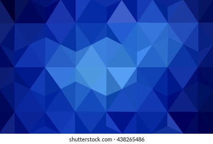 Dark blue polygonal illustration, which consist of triangles. Geometric background in Origami style with gradient. Triangular design for your business.