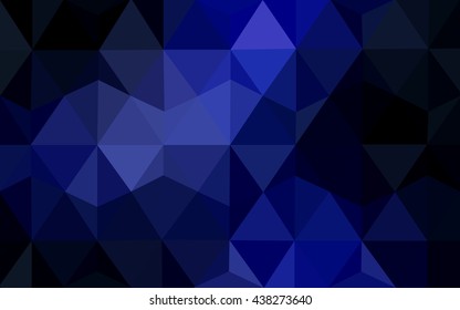 Dark blue polygonal illustration, which consist of triangles. Geometric background in Origami style with gradient. Triangular design for your business.