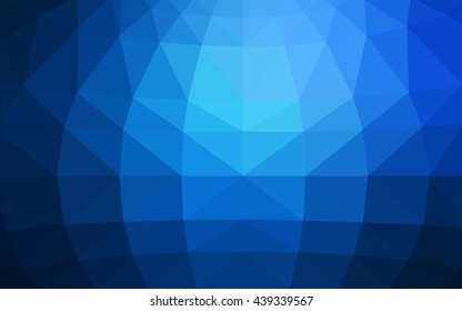 Dark blue polygonal illustration, which consist of triangles. Triangular design for your business. Creative geometric background in Origami style with gradient.