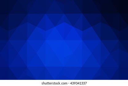 Dark blue polygonal illustration, which consist of triangles. Geometric background in Origami style with gradient. Triangular design for your business.