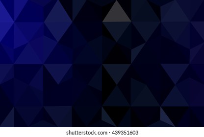 Dark blue polygonal illustration, which consist of triangles. Geometric background in Origami style with gradient. Triangular design for your business.