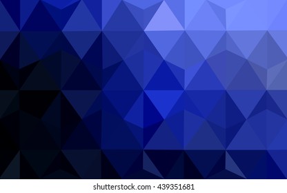 Dark blue polygonal illustration, which consist of triangles. Geometric background in Origami style with gradient. Triangular design for your business.