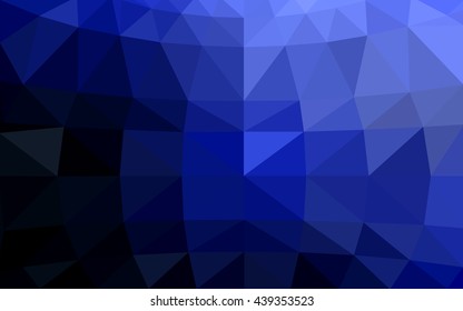 Dark blue polygonal illustration, which consist of triangles. Triangular design for your business. Creative geometric background in Origami style with gradient.