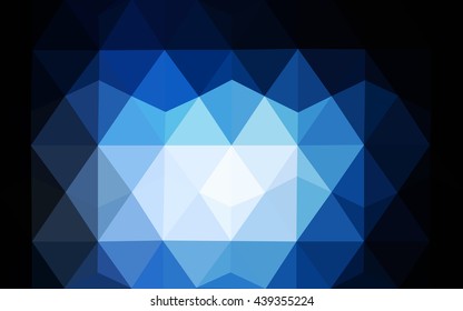 Dark blue polygonal illustration, which consist of triangles. Geometric background in Origami style with gradient. Triangular design for your business.