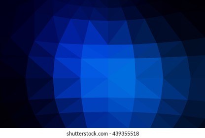 Dark blue polygonal illustration, which consist of triangles. Triangular design for your business. Creative geometric background in Origami style with gradient.